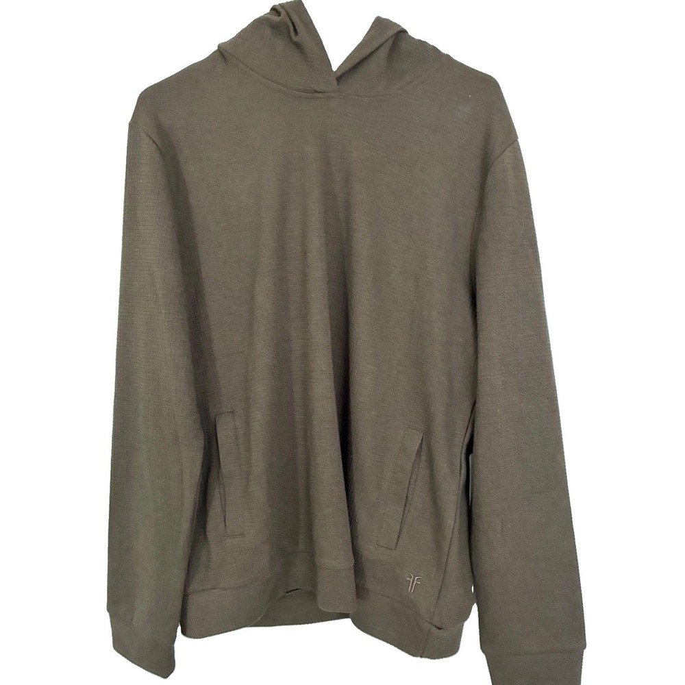 Frye Donegal Hoodie Mens Medium Brown Textured Pullover Preppy Logo New